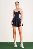 Baptist Ruffle Lace Up Mini Elbise Siyah