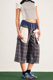 Baptiste Plaid Star Geniş Paça Pantolon
