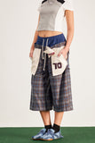 Baptiste Plaid Star Geniş Paça Pantolon