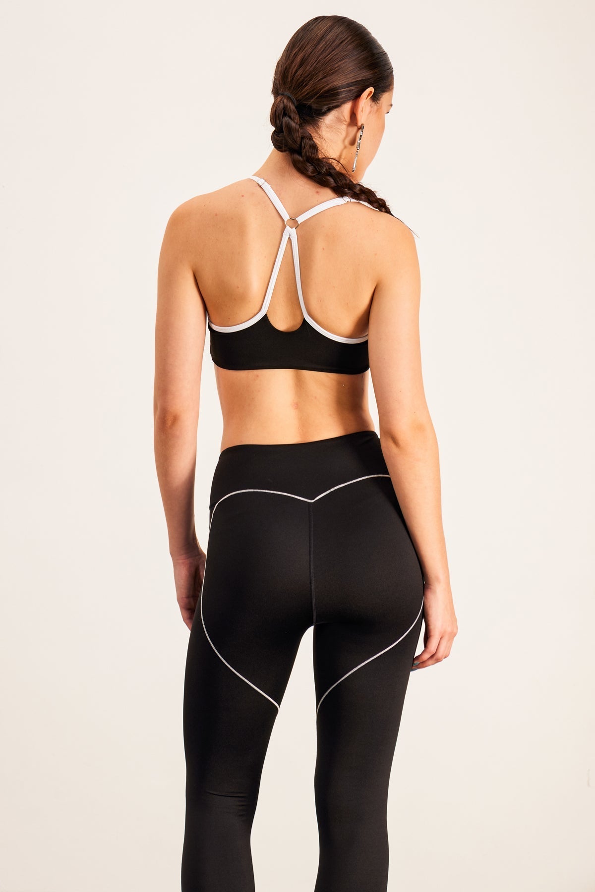 Barney Cutout Crop Bodycon Tayt Takımı Siyah