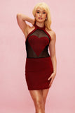 Bean Love Halter Yaka File Mini Elbise