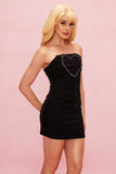 Beatriz Cross Love Straplez Mini Elbise