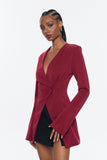 Bellatrix Deconstruct Split Bodycon Blazer Kırmızı