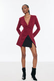 Bellatrix Deconstruct Split Bodycon Blazer Kırmızı