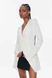 Bellatrix Deconstruct Split Bodycon Blazer Beyaz