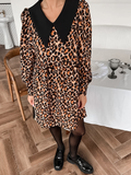 Leopar Desenli Elbise