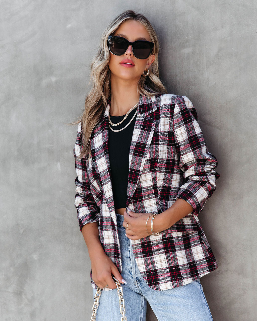 Big Apple Dreams Cepli Ekose Blazer