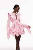 Pembe Celsus Volanlı Mini Elbise