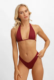 Sueña™ Billie Boyun Bağlamalı Bikini Üstü / Kiraz Şarabı Noktalı