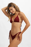 Sueña Kelly Üçgen Bikini Üstü / Kiraz Şarabı Noktalı