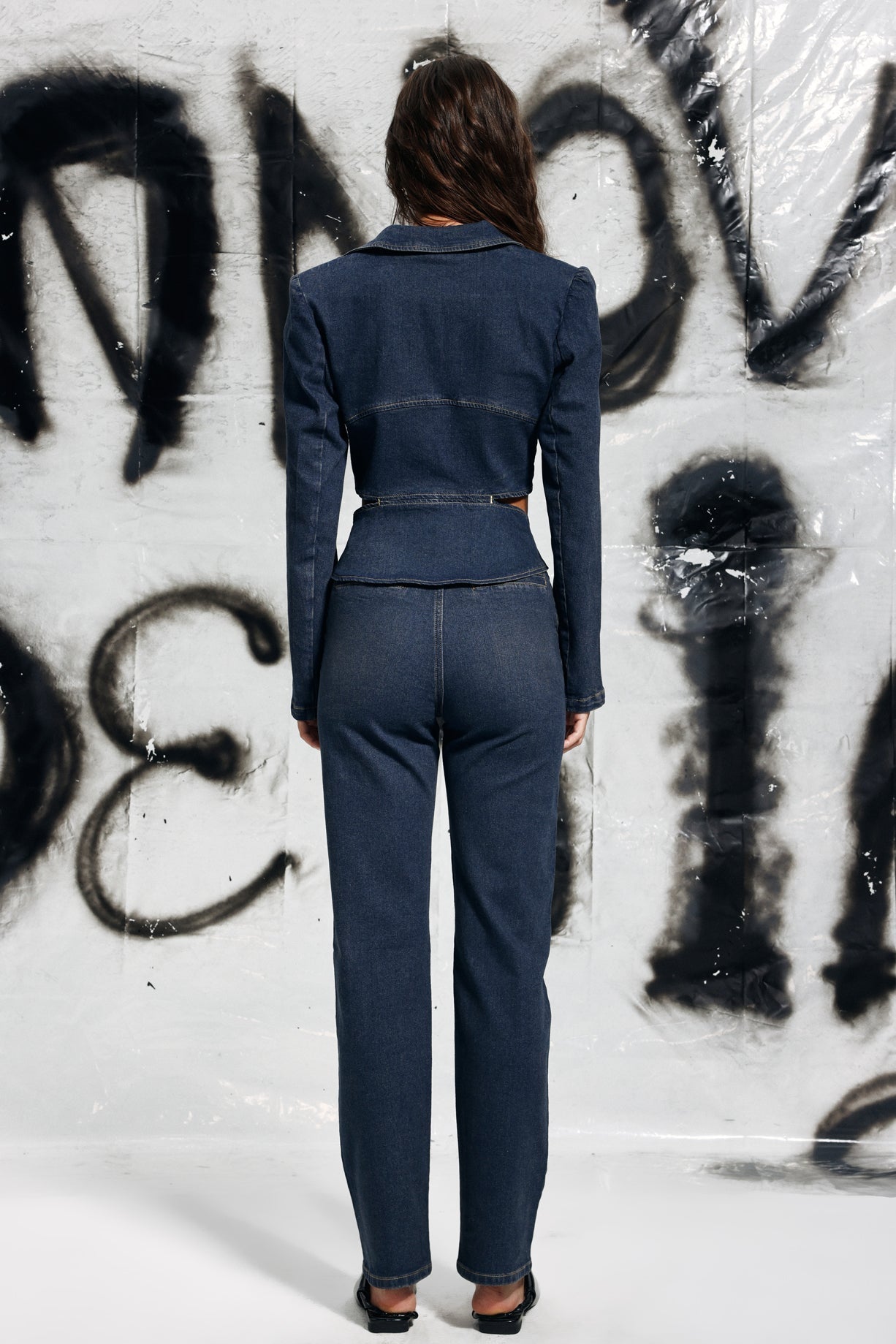 Cosette Bağcıklı Kesim Denim Ceket