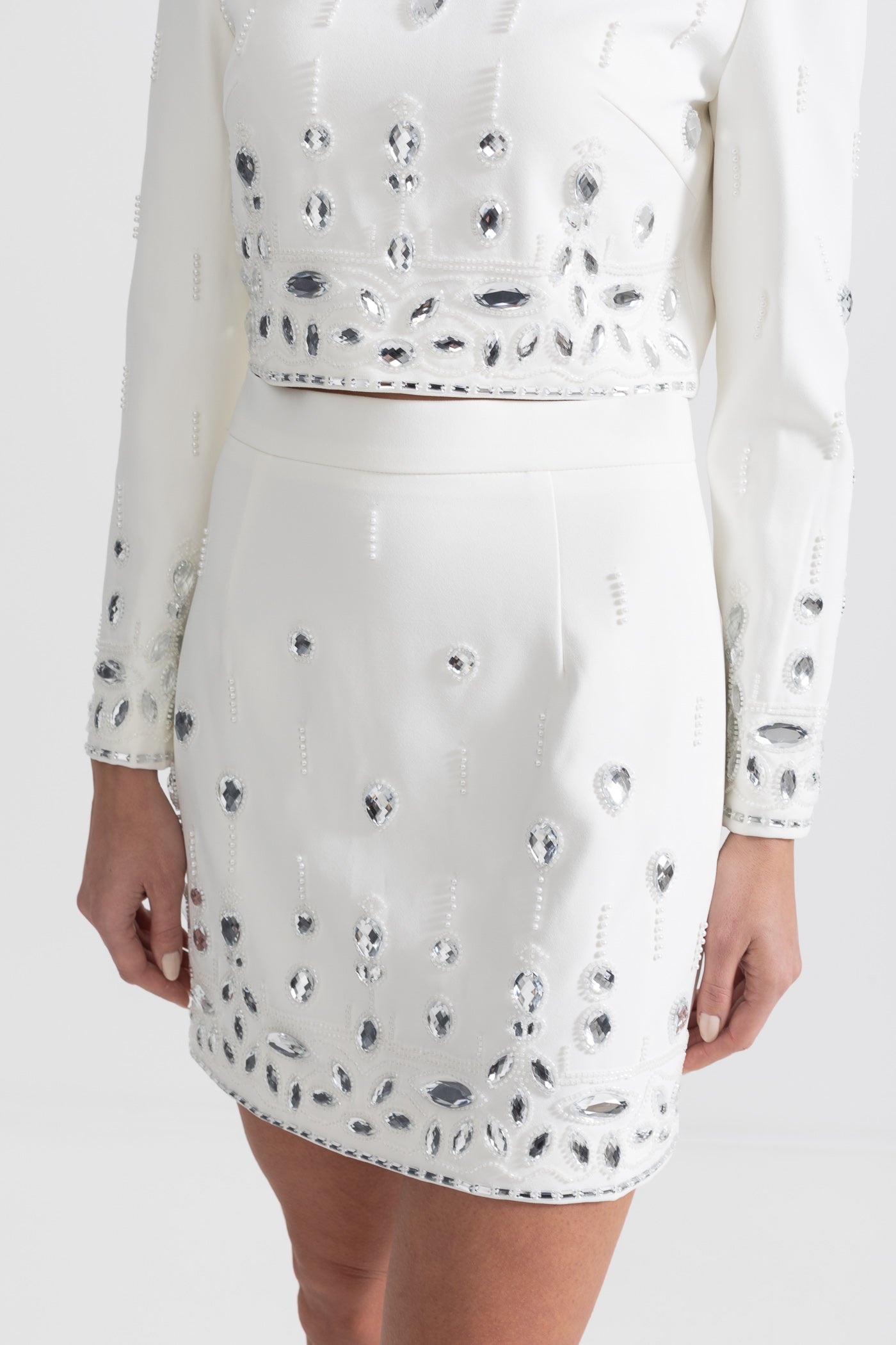 Elmas Süslemeli Mini Etekli Co-Ord
