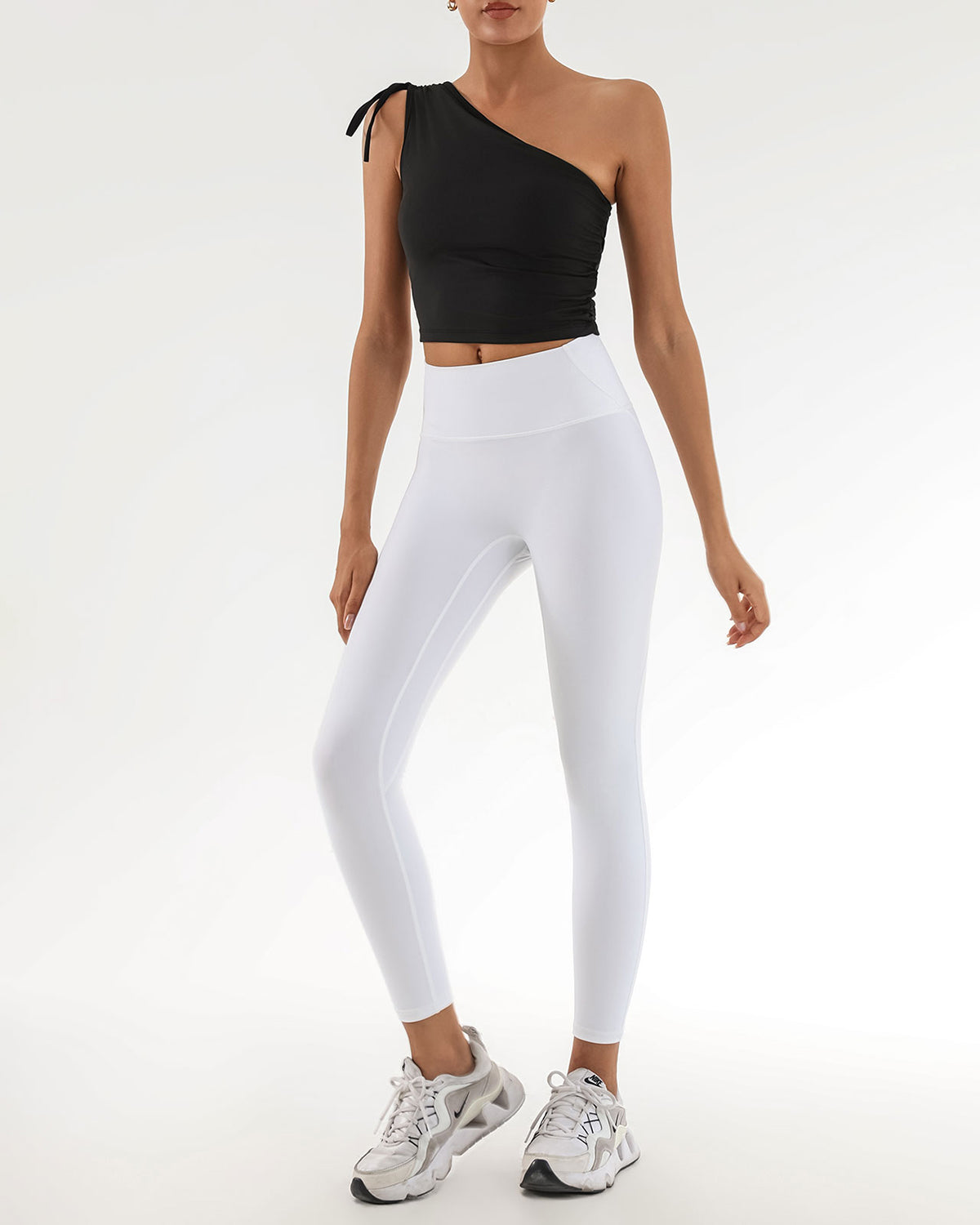 Sueña™ Siyah Tek Omuz Yoga Atlet