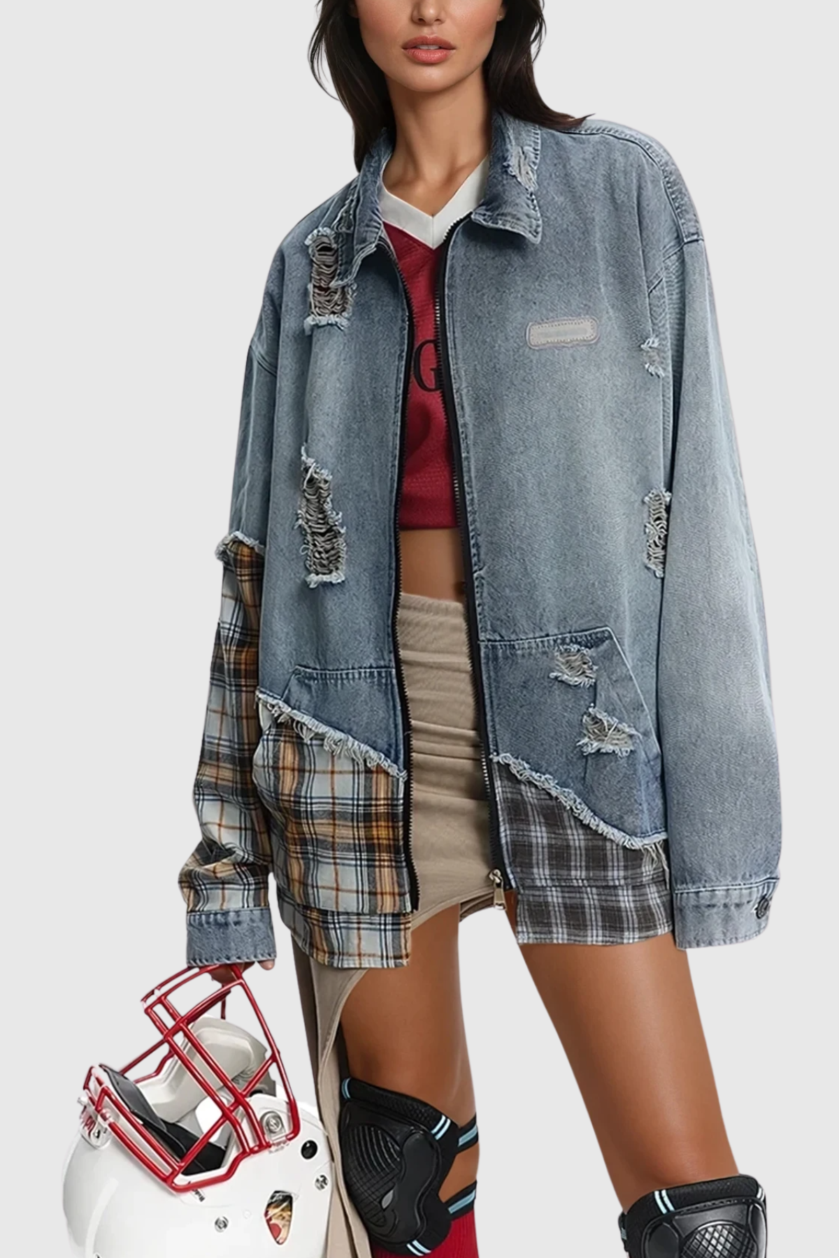 Dagr Grid Deconstruct Denim Ceket