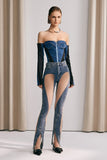 Delilah Yüksek Bel Fileli Skinny Jeans