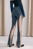 Delilah Yüksek Bel Fileli Skinny Jeans