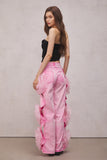 Dior Çiçekli Pembe Kot Pantolon