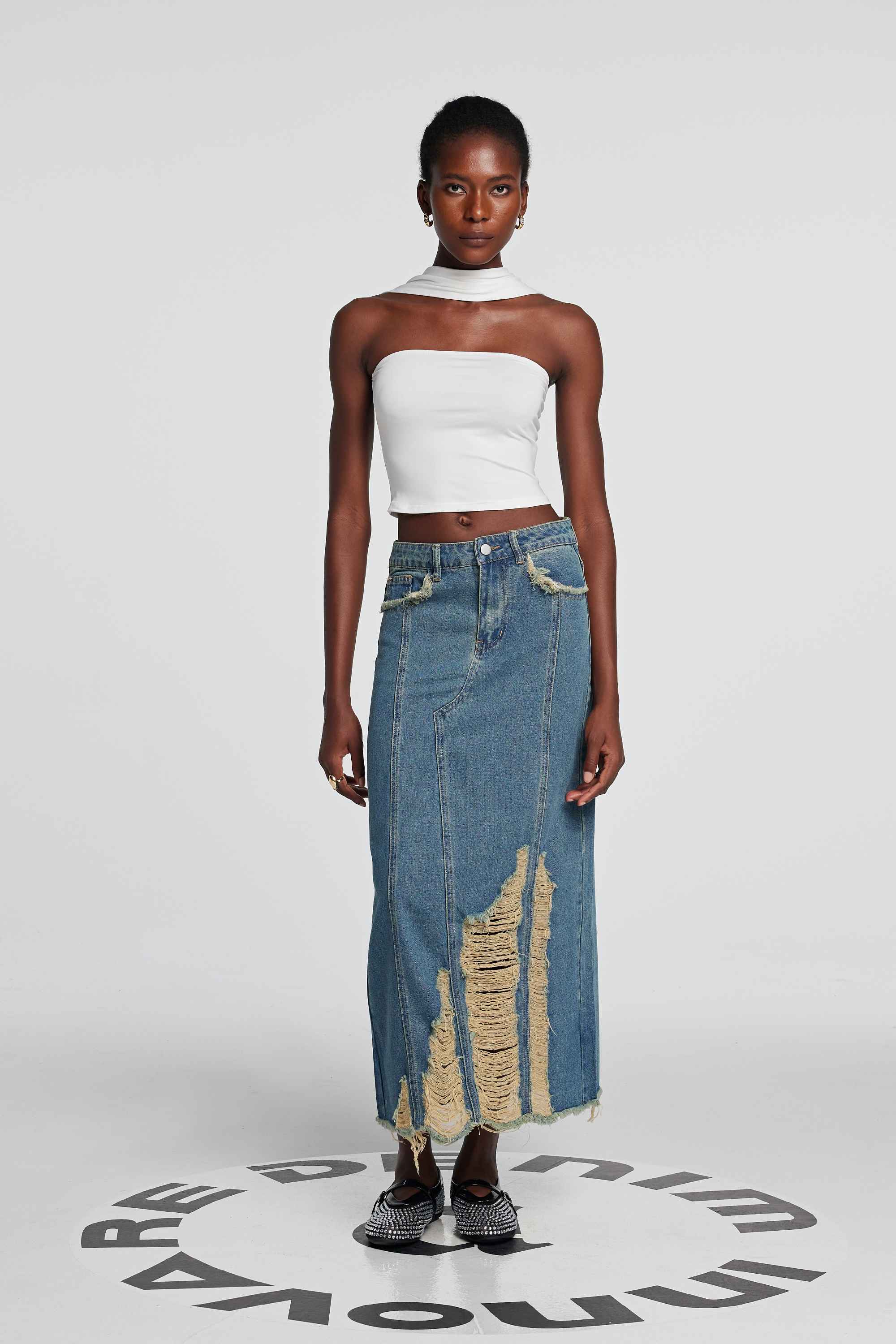Emmie Kolsuz Bodycon Dantelli Üst