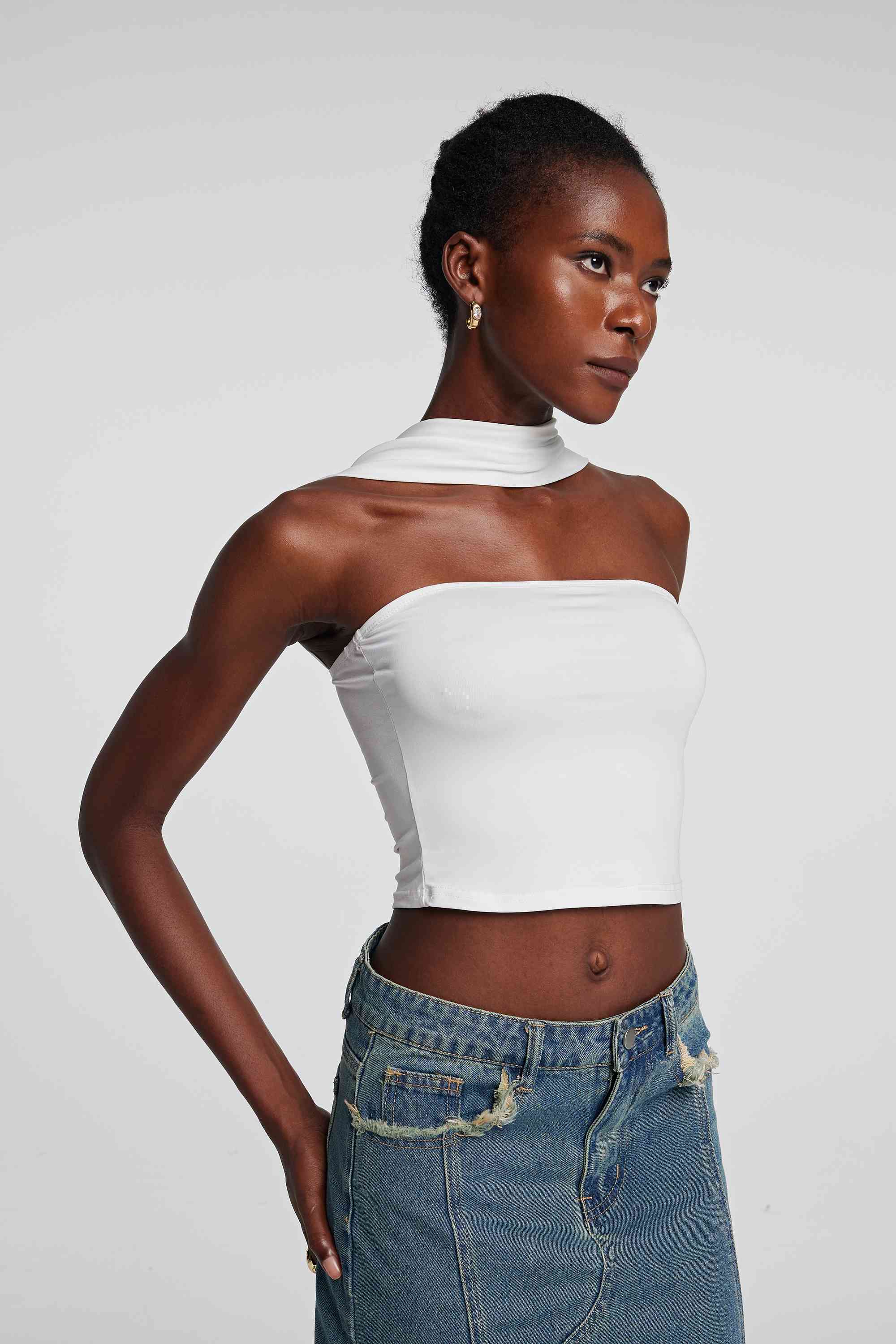 Emmie Kolsuz Bodycon Dantelli Üst