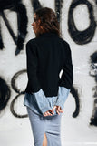 Eshani Denim Deconstruct Siyah Blazer