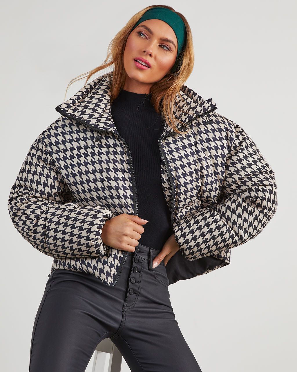 Donner Houndstooth Şişme Ceket