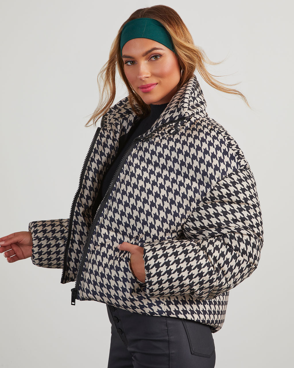Donner Houndstooth Şişme Ceket