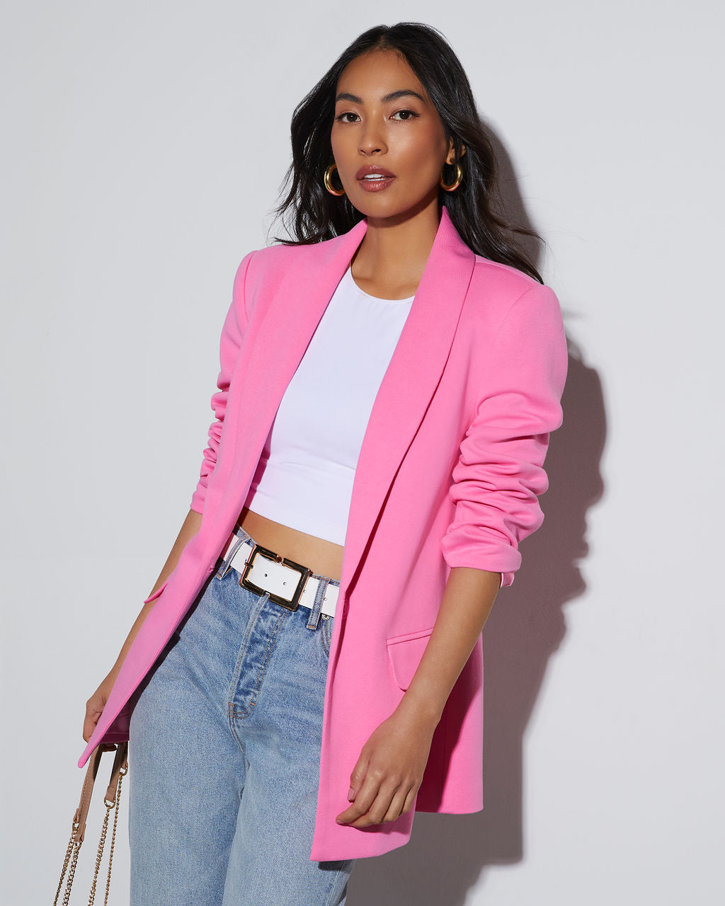 Işıltılı Pamuklu Cepli Blazer