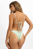 Sueña™ Lana Bağlamalı Bikini Üstü / Yeşil Çiçek