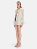 Devekuşu Tüyü Tüvit Blazer