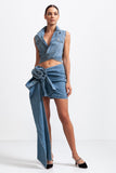Asimetrik Denim Yelek