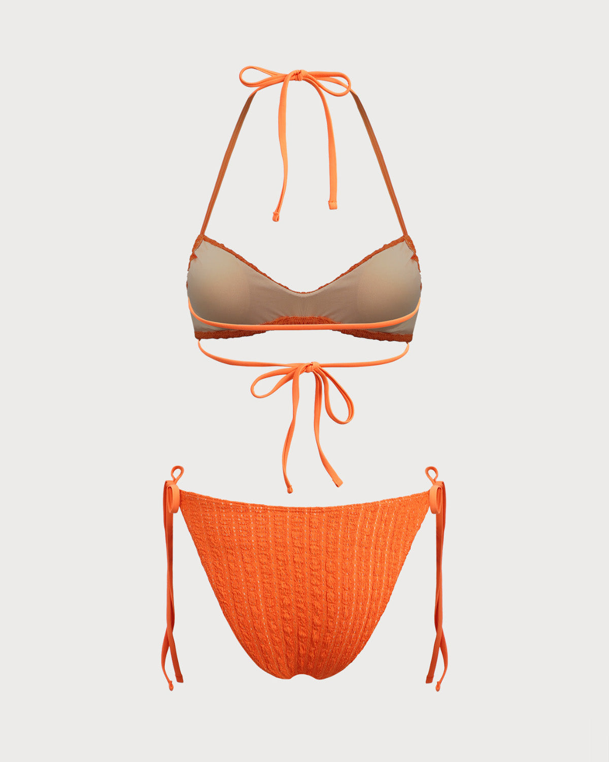 Sueña™ Turuncu Dokulu Büzgülü Bikini Takımı