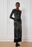 İndigo İllüzyon Desenli Bodycon Üst