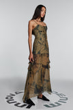 Jennifer Mesh Denim Maxi Elbise