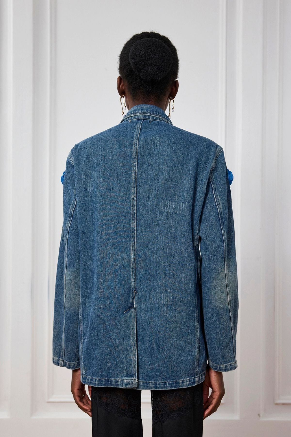 Joelle Çiçek Zincir Yaka Denim Ceket