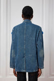 Joelle Çiçek Zincir Yaka Denim Ceket