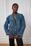 Joelle Çiçek Zincir Yaka Denim Ceket