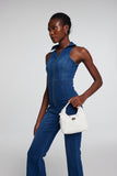 Kelly Rhombus Saçaklı Denim Çanta