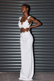 Kira Çiçek Spagetti Bodycon Set