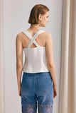 Kornelia Çapraz Bodycon Kolsuz Üst