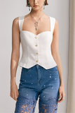 Kornelia Çapraz Bodycon Kolsuz Üst