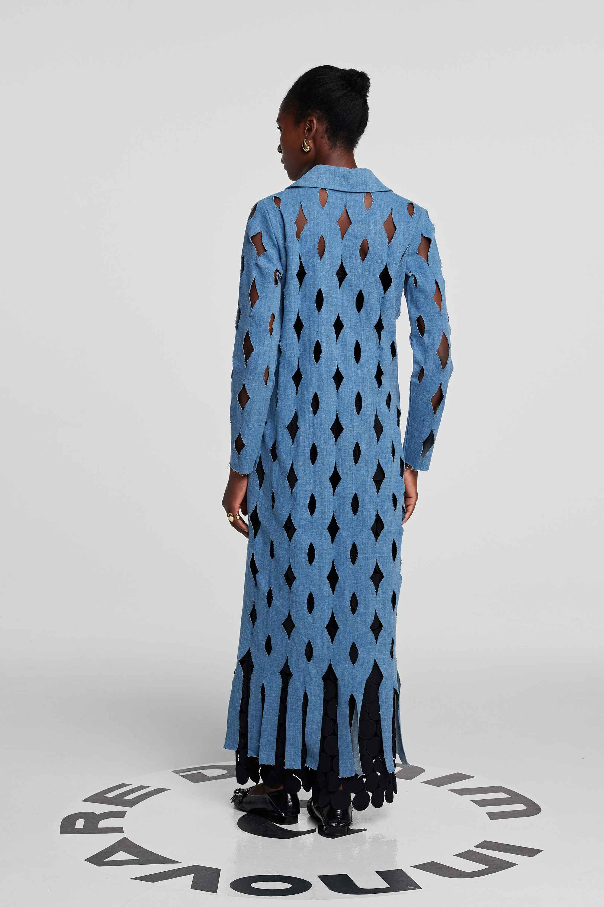 Lilly Geometrik Hollow Denim Ceket