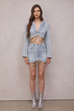 Maya Kristal Taşlı Denim Ceket