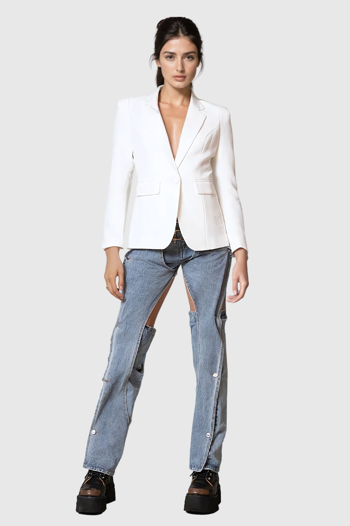 Michael Cutout Deconstruct Düğmeli Kot Pantolon