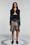 Naya Patchwork Leopar Asimetrik Desenli Midi Etek