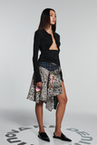 Naya Patchwork Leopar Asimetrik Desenli Midi Etek