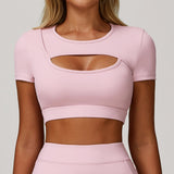 Dekolteli Spor Crop Üst