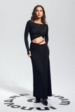 Padget Ruch Siyah Bodycon Etek