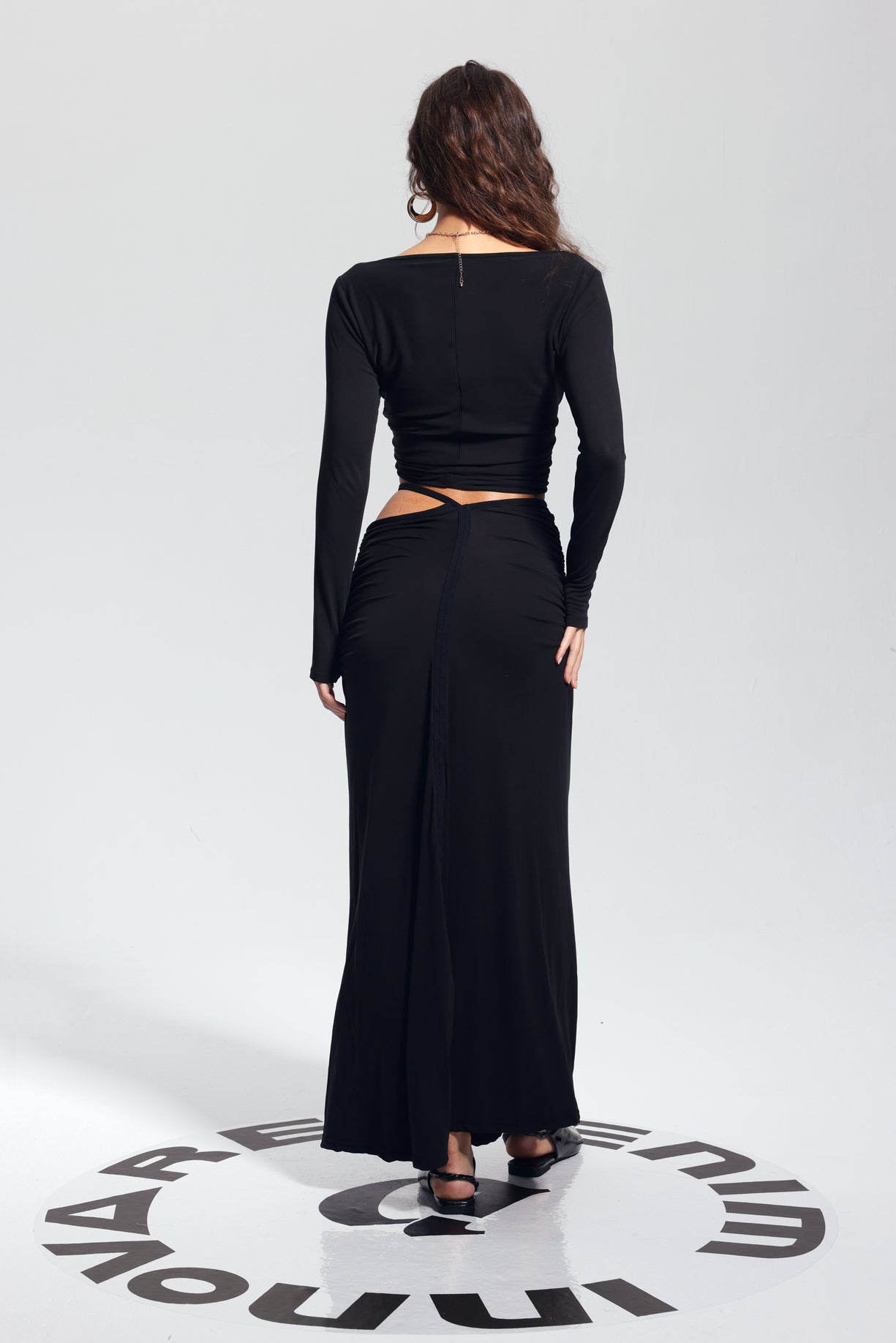 Padget Ruch Siyah Bodycon Etek