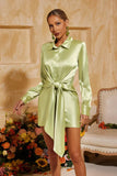 Fatima Dantelli Saten Mini Elbise
