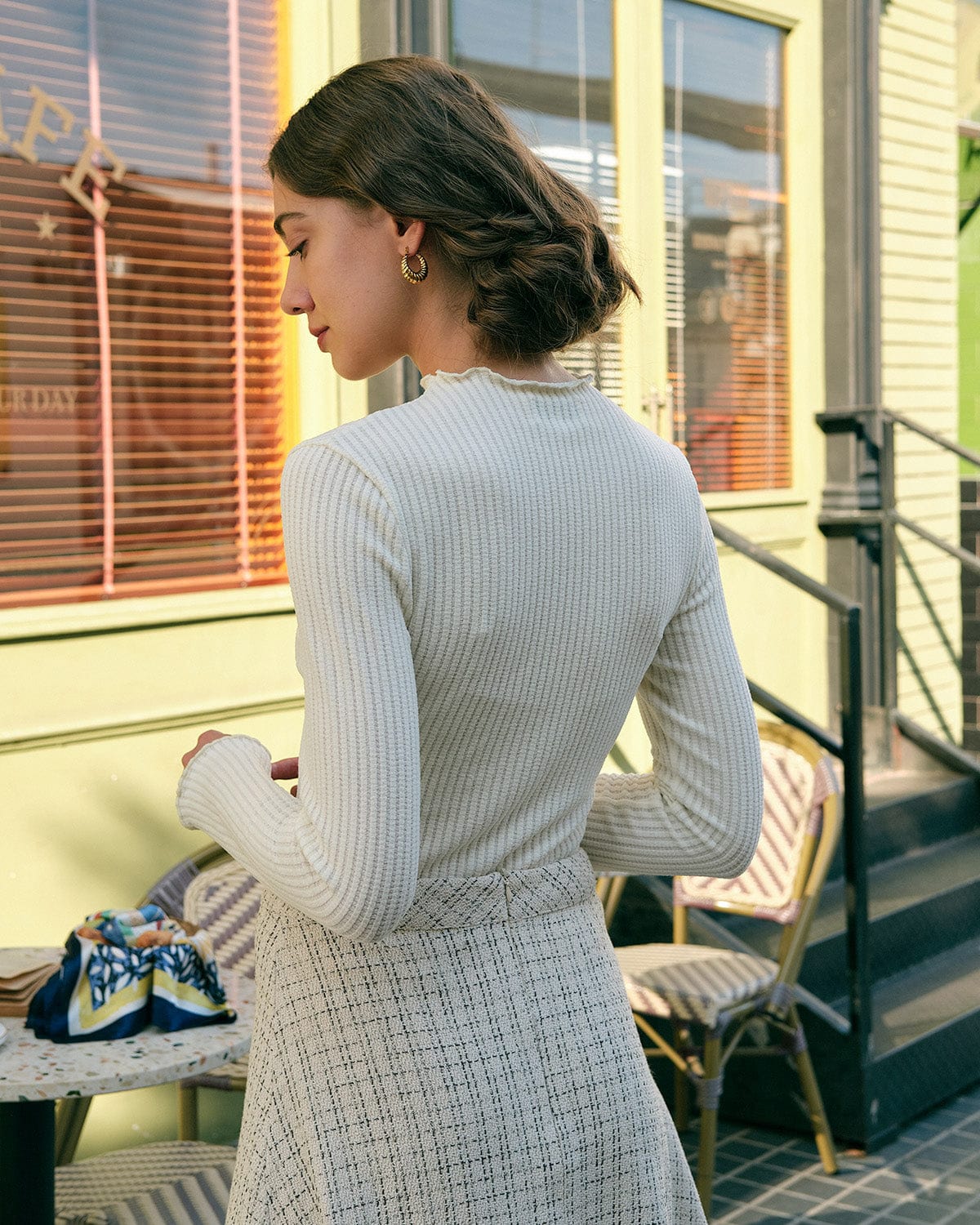 Solid Mock Neck Slim Fit Tişört